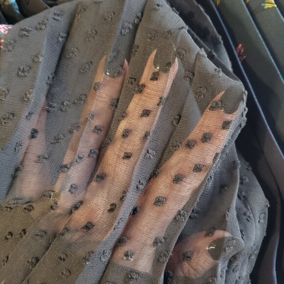 Banana Republic Blue Black knee length A-Line Pleated floral lace Skirt Size XS - Picture 11 of 16